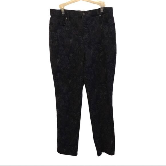 Gloria Vanderbilt Women's Jeans - Black and Gold Paisley - Picture 2 of 9